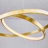Ceiling Lamp Hanging Chandelier Led + Remote Control 43W 80/60Cm 2 Rings Gold