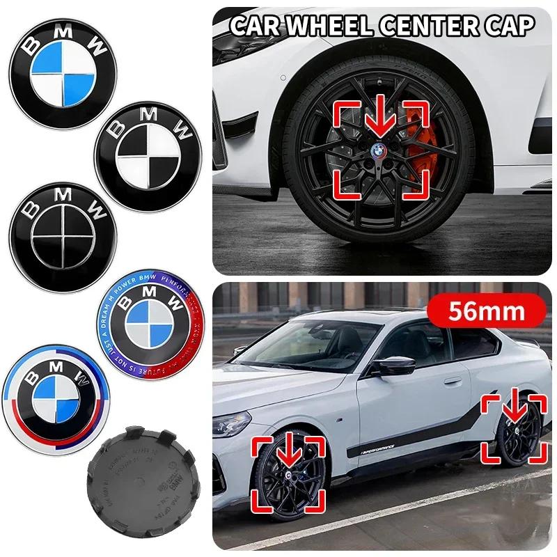 4 Stück 56mm Auto Radnabenkappe Abzeichen Logo Emblem für BMW E87 E30 E46 E28 E34 E39 E60 F02 F18 F35 G20 G03 G05 F10 E93 F20
