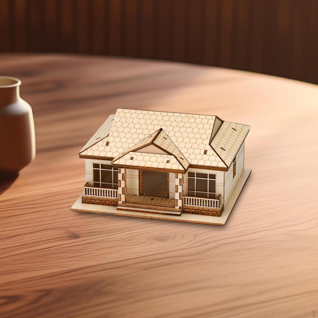 Madera 3D, Construcción Hecha a Mano, Escena Arquitectónica, Regalo de Cumpleaños, Decoración de Escritorio