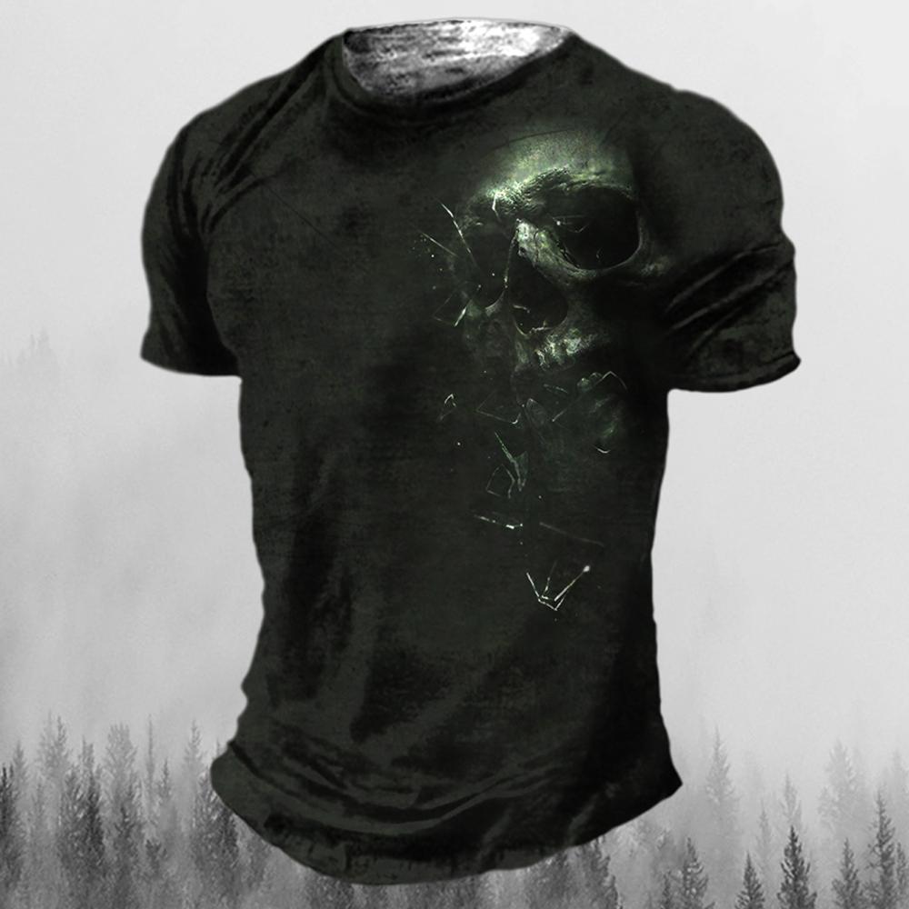 Men's T-shirts Summer 3d Vintage Horror Skull Top Hip Hop Rock Streetwear Comfortable O-neck Short Sleeve Tee Oversized Tops
