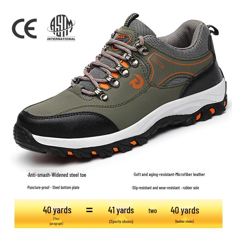 Men's Safety Work Shoes, Anti-Smash, Puncture-Resistant, Non-Slip, Wear-Resistant, Lightweight Rubber Soles