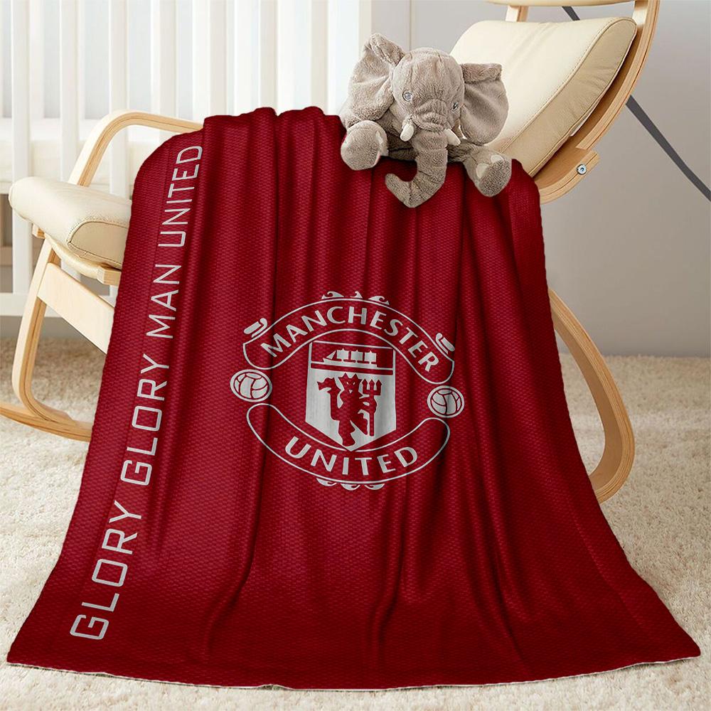 Manchester Fan Art Blanket Soft Warm Cozy Great for Picnics Chair Bed Four Seasons Multipurpose Modern Style Unique Gift for Family and Friends Campin