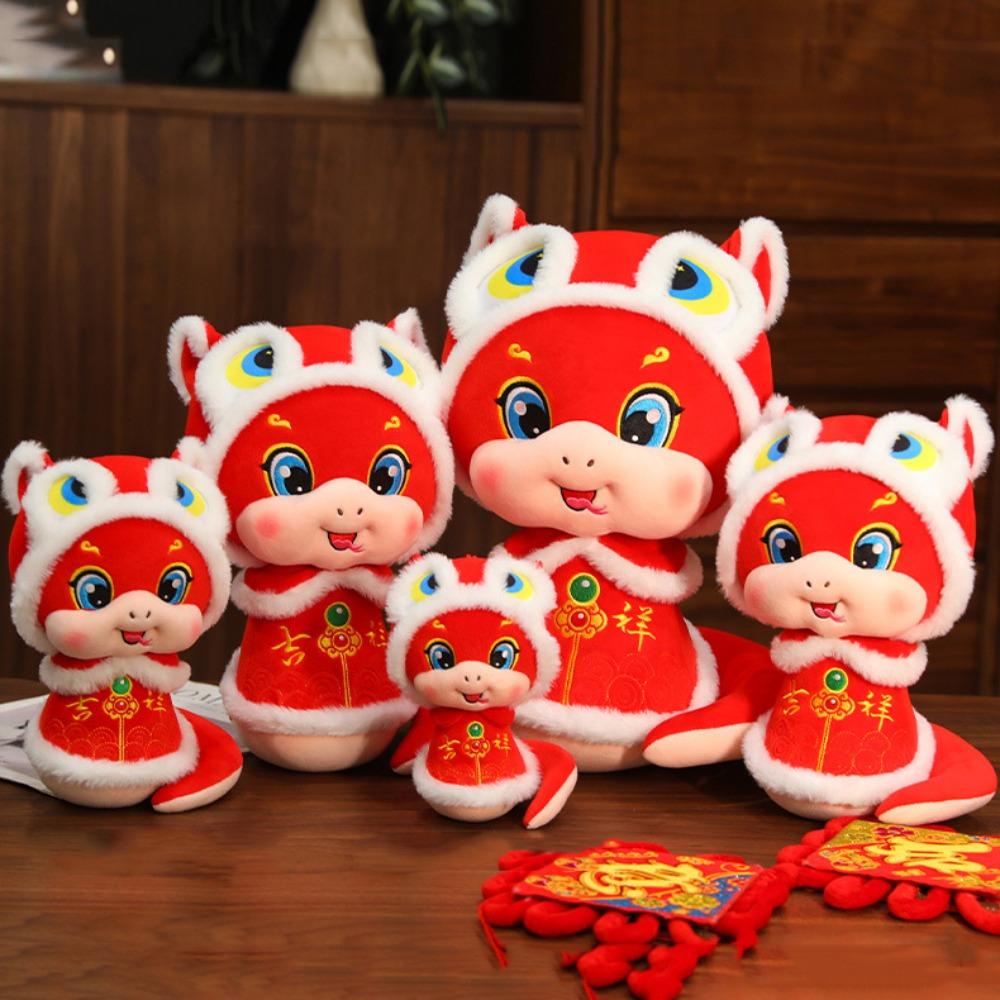 PP Cotton Snake Year Mascot Toy Stuffed Animal Lucky Snake Doll Plushies Children
