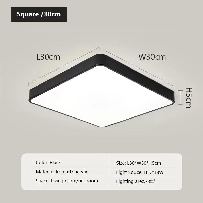 Modern LED Ceiling Light Minimalist Square Black White Decor Lamp For Bedroom Living Room Hall Dining Room Aisle Indoor Lighting