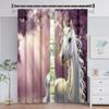 Dreamy Colorful Unicorn Angel Horse Thin Window Curtains for Living Room Bedroom Bathroom Kicthen Door Cupboard Home Hooks 2Pcs
