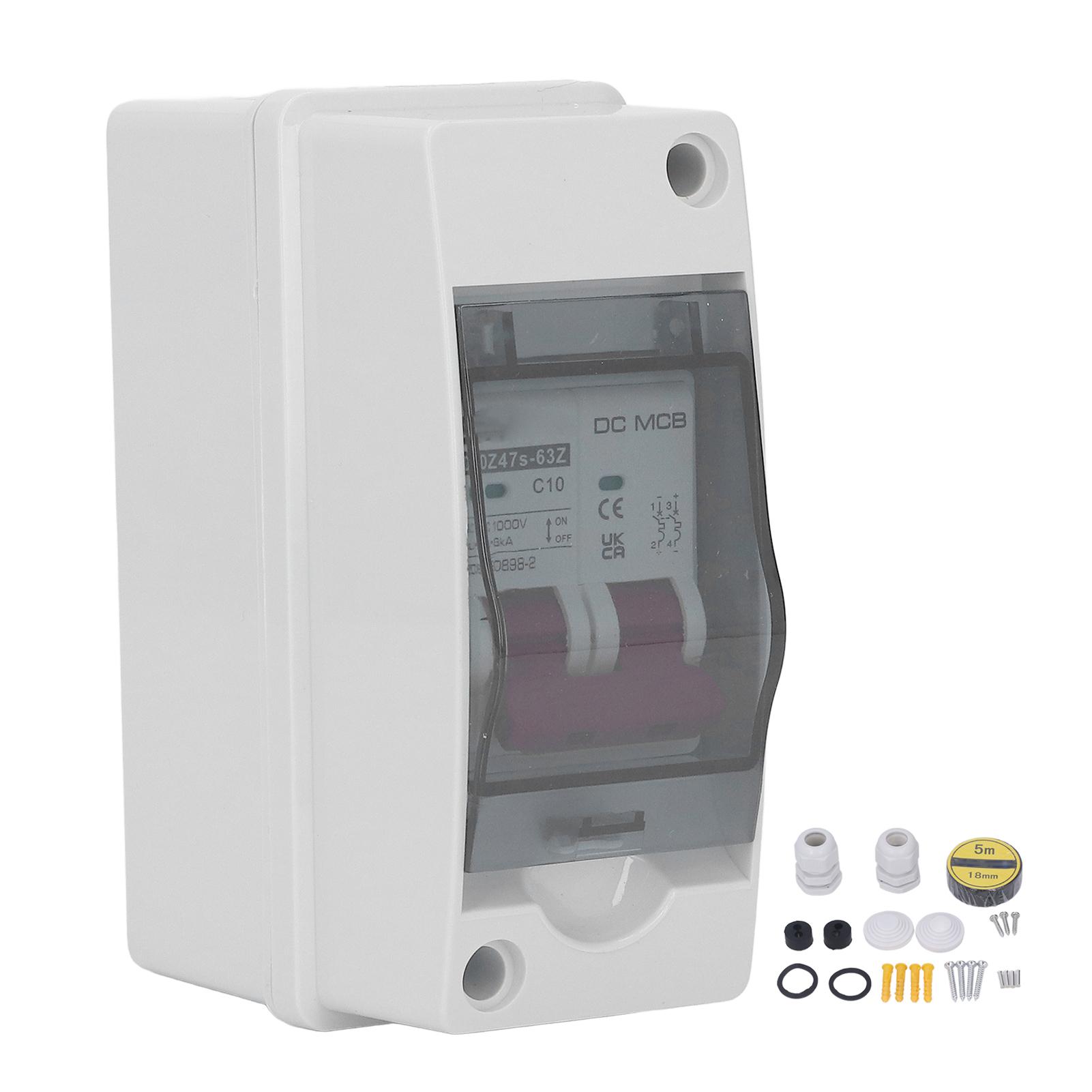 

2P DC Circuit Breaker IP65 Waterproof Miniature DC Isolator Switch for Solar PV System 1000V 10A