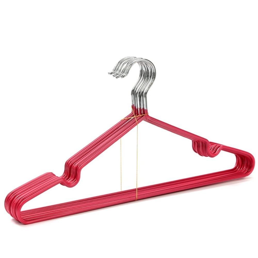 10PCS Clothes Hanger Non-Slip Rubber Coated Metal Shirt Blouse Hanger Heavy Duty Coat Suit Rack with Round Notches Dress Holder