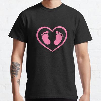 Plus Size S-3XL Heartprints Baby Printed T-shirt  Men's Tops Fashion Clothes Tees