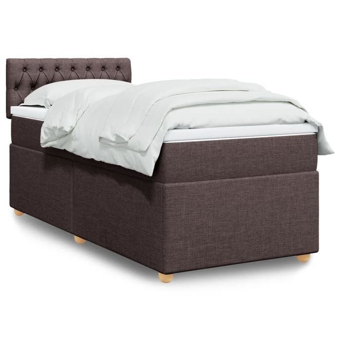 Maison Exclusive - Sommier à lattes de lit avec matelas Marron foncé 100x200 cm