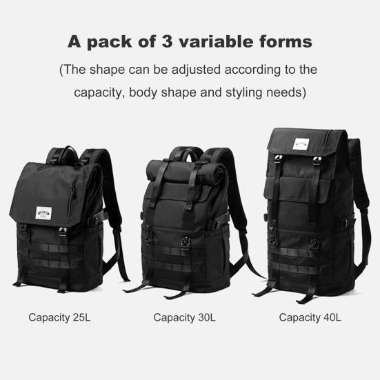 Travel Backpack Expandable Accomodates 17 Inch Computer Large Capacity Foldable Multi Pockets Waterproof