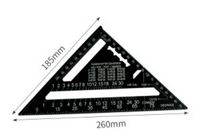 Aluminum Alloy 7-inch Triangle Ruler: Thin Model, 90° Angle, English/Metric for Woodworking