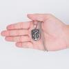 European & American Hip Hop Men's Steel Necklace: Dog Tag with Snake & Anchor, Non-Fading Sweater Chain