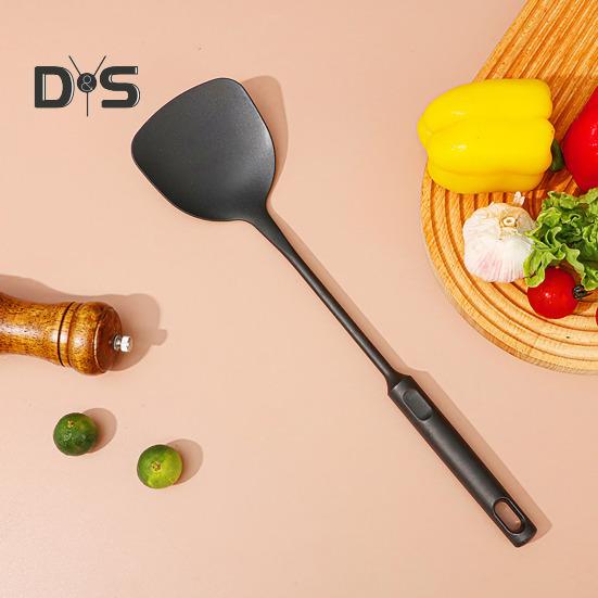Wok Spatula And Ladle Set Extended Handle Spatula Smooth Edges Soup Spoon Scratch-free Cooking Utensil