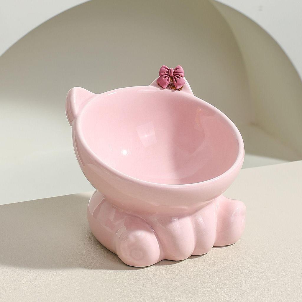 Ceramic Cat Food Bowl - Cute Pet Feeding Dish
