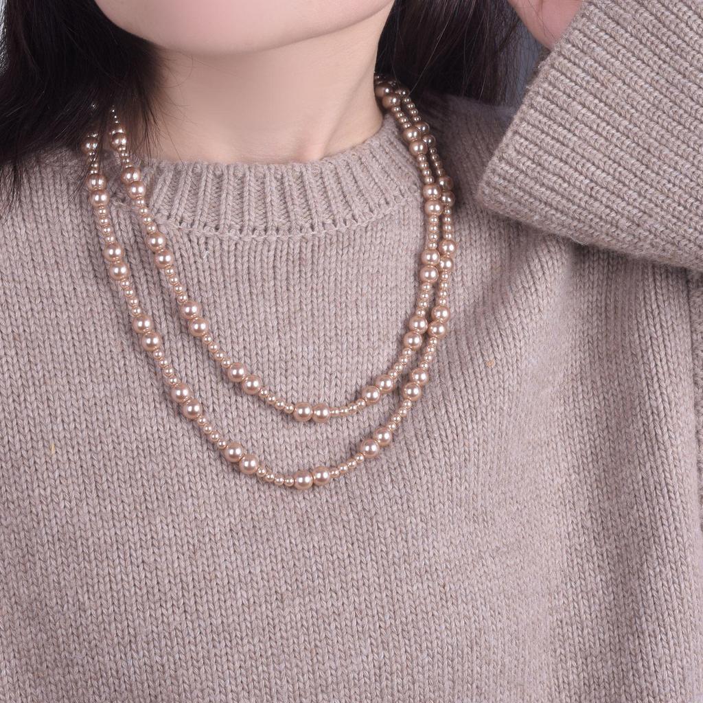 Elegant kuratierte mehrlagige Perlen-Choker-Halskette mit französischem Retro-Design und australischen Südsee-Akoya-Perlen