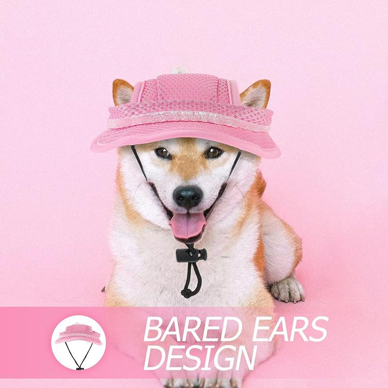 Haustierhut Atmungsaktiver Sonnenschutz Katzenhut Schleife Prinzessinnen-Stil Ohrloch Hundekappe Für Katzen Und Hunde