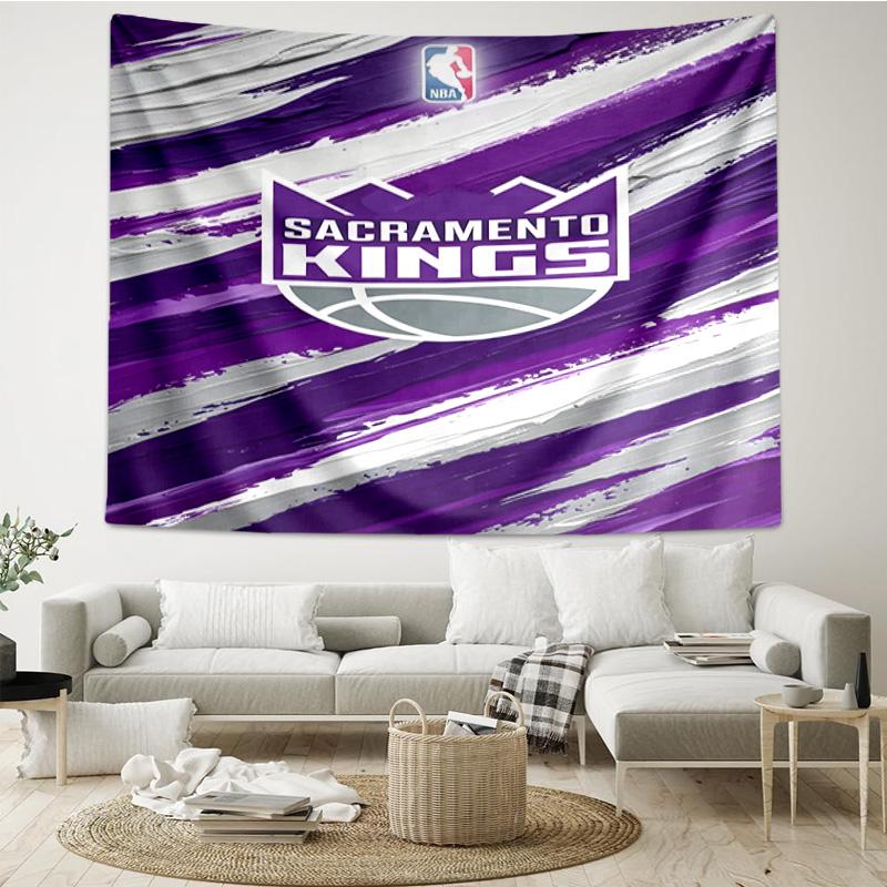 Kings Basketball Team Logo Schnelltrocknendes Wandteppich zum Aufhängen für Schlafzimmer, Wohnzimmer, Spielzimmer, Dekorations-Kunstzimmer Wandteppich Feiertags- und Geburtstagsgeschenke