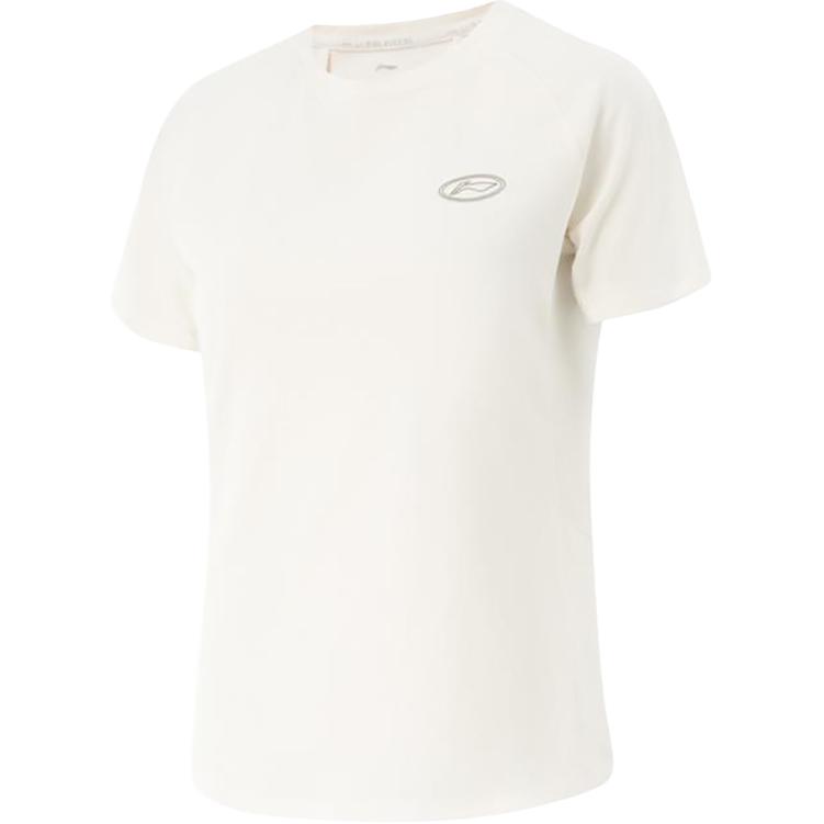 

Li Ning Спортивная повседневная футболка с круглым вырезом, универсальная, с коротким рукавом, женские топы, белая ATSV100-1 M