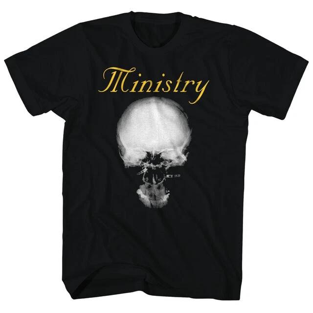 Ministry Mind Skull T Shirt Mens Rock and Roll Classic Band Tee New Black