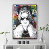 Graffiti Art Queen of England with Glasses Malba na plátně Abstraktní plakáty a tisky Nástěnné obrazy pro výzdobu obývacího pokoje