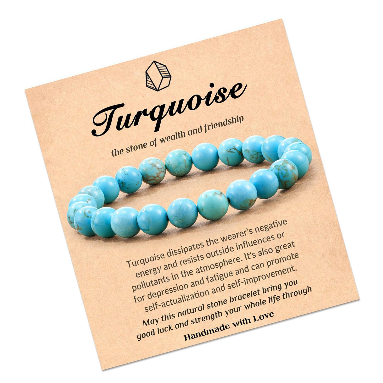 

Натуральный браслет из бусин для успеха и креативности, унисекс, украшение из каменных бусин, регулируемый эластичный браслет на запястье и карточка 1