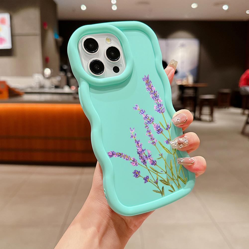 N86 Mały świeży kwiat motyl Macaron Falista krawędź etui na telefony iPhone 16 Pro Max Samsung S24 Plus S23 Ultra Xiaomi Redmi Note 13 etui odporne na wstrząsy