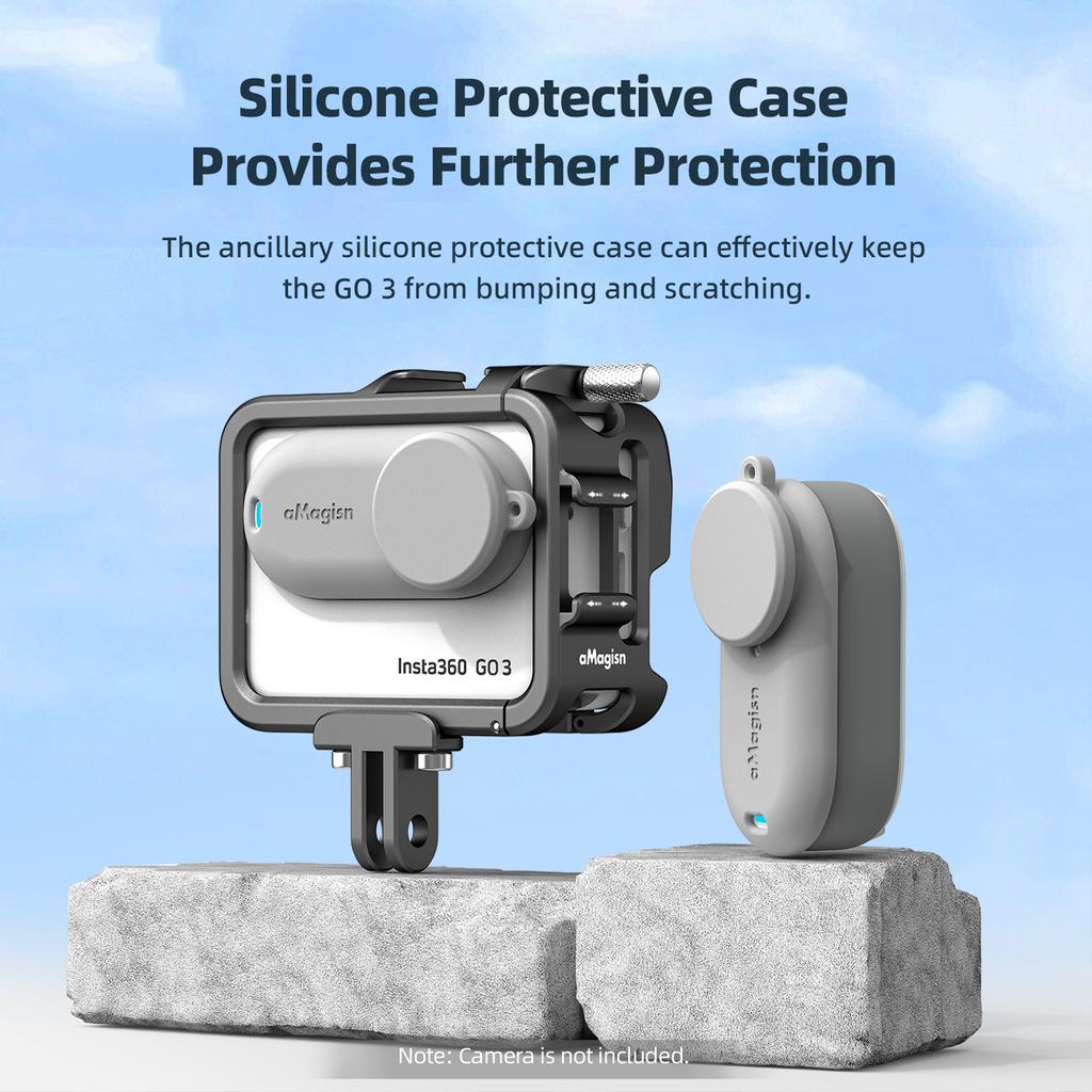 aMagisn AG01 Sports Camera Video Cage Camera Cage Aluminum Alloy with Dual Cold Shoe Mounts &
