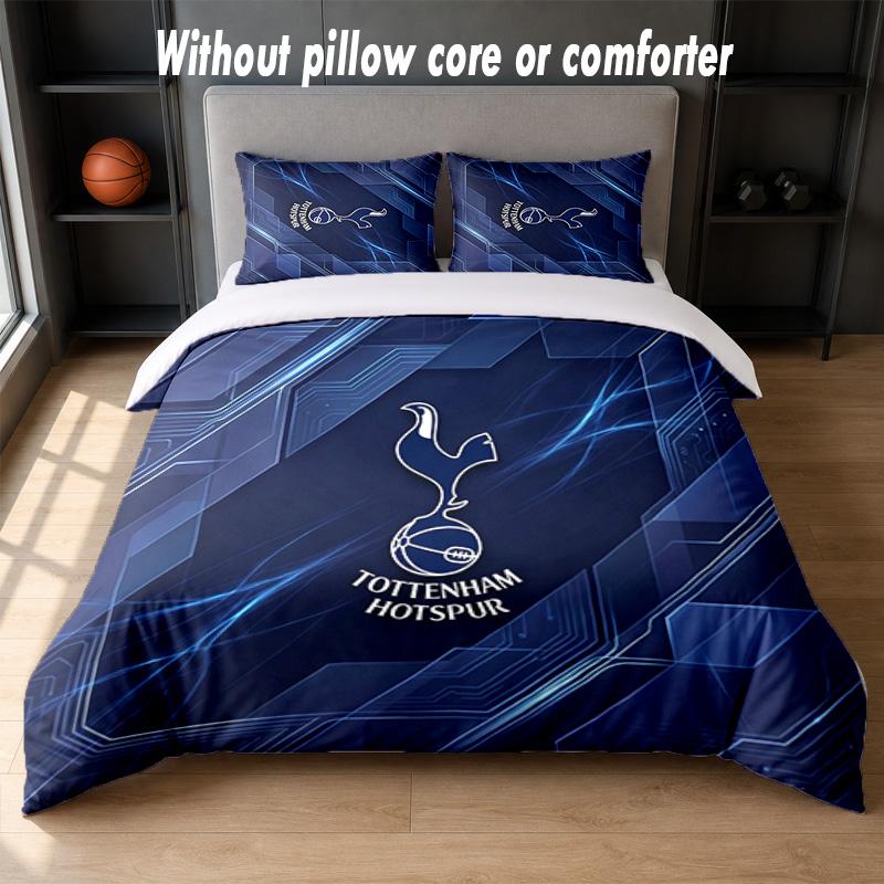 Tottenham Hotspur Design Bed Bedding Set 1 Duvet Cover + 2 Pillowcases Soft Breathable Household Bed Linens