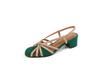 Fashion NEW Summer Women Sandals Round Toe Chunky Heel Shoes Sheep Suede Leather Shoes for Women Narrow Band Cover Toe Gladiator Shoes