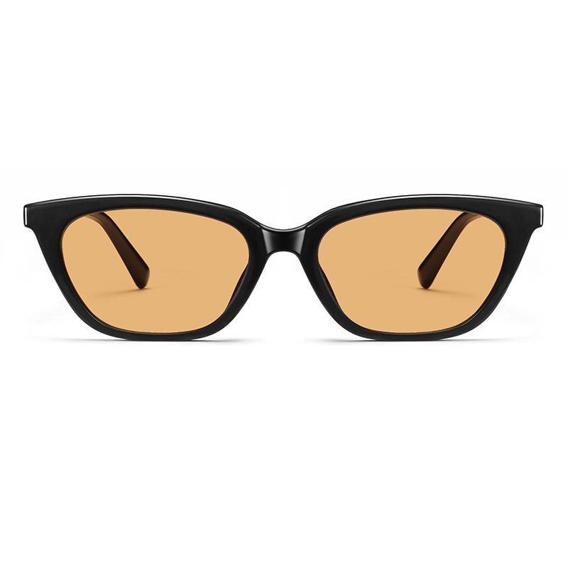Sunglasses UV Protection Trendy Cool Retro Luxury Cat Eye Polarized Narrow Frame for Men Stylish Street Fashion Lightweight коричневый