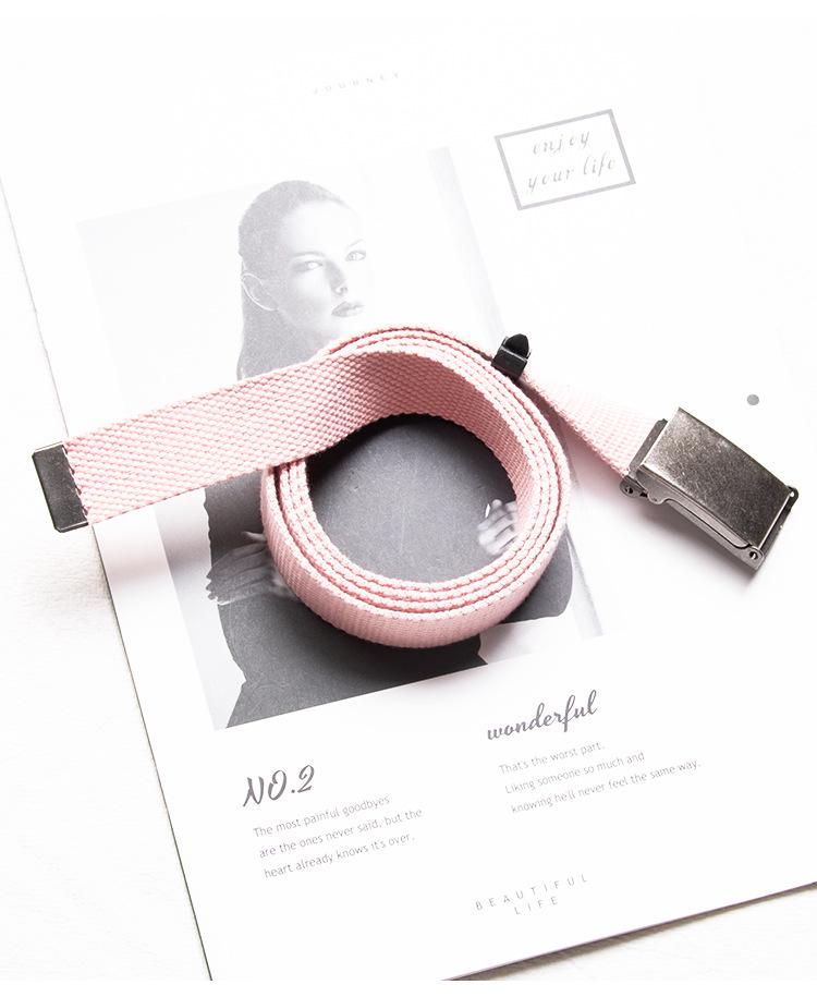 2.5cm Smooth Buckle Canvas Belt, Unisex Casual Workwear Pants, INS Style Fabric Narrow Leather Belt for Women, Men, and Students.