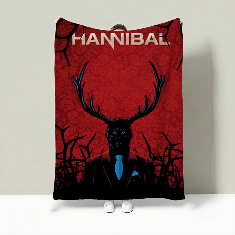 TV H-Hannibal Throw Lightweight 240g Flannel Blanket Soft Skin-friendly for Summer Cooling 75X95CM