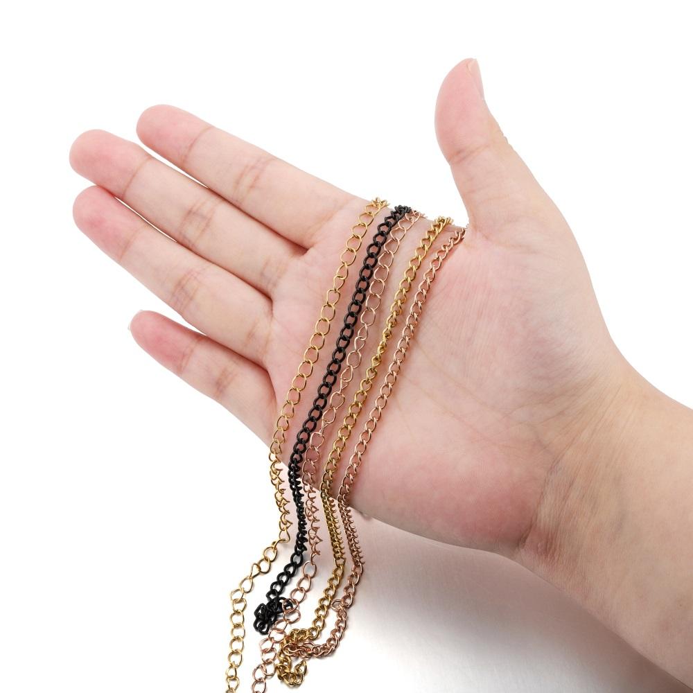 2-5m/lot 1.2-4.0mm Stainless Steel Gold Necklaces Chains Bulk Jewellery Chains For DIY Jewelry Making Findings Accessories