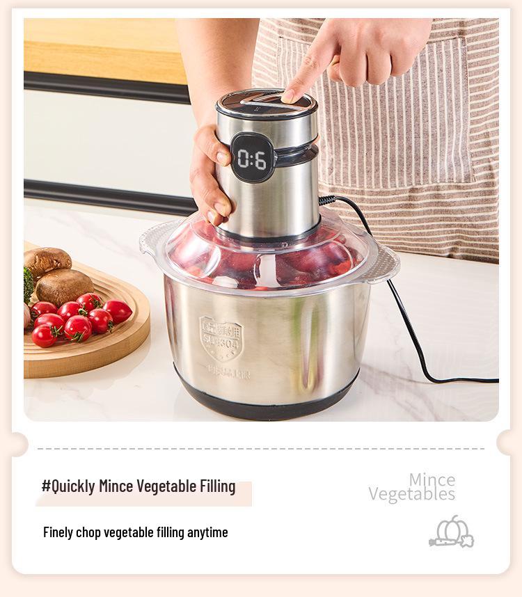 Stainless Steel Touch Screen Electric Meat Grinder & Food Processor