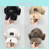 Winter Plush Bunny Fur Baseball Cap For Women With Embroidered Design And Adjustable Fit