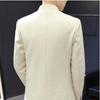New High-quality Men's Fleece Thickened British Style Elegant Solid Color Fashion Simple Slim Fit Comfortable Casual Woolen Coat