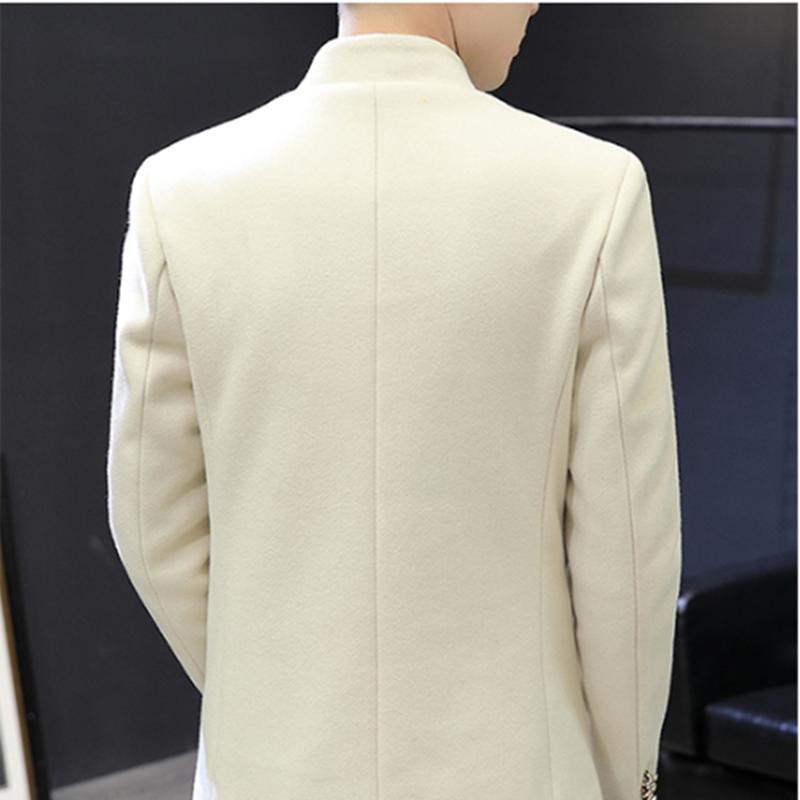 New High-quality Men's Fleece Thickened British Style Elegant Solid Color Fashion Simple Slim Fit Comfortable Casual Woolen Coat