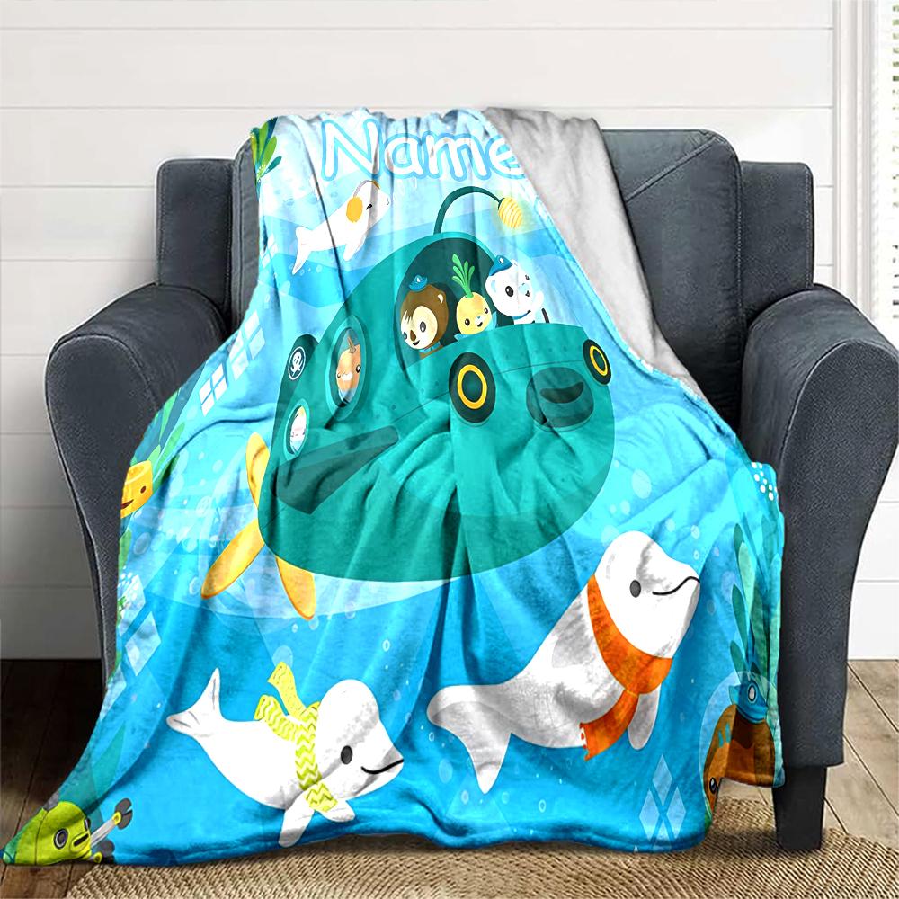Customiz Name Personality Octonauts Blanket Soft &Warm Sofa Office Bed Travel Lunch Break Blanket, Gift Suitable All Seasons