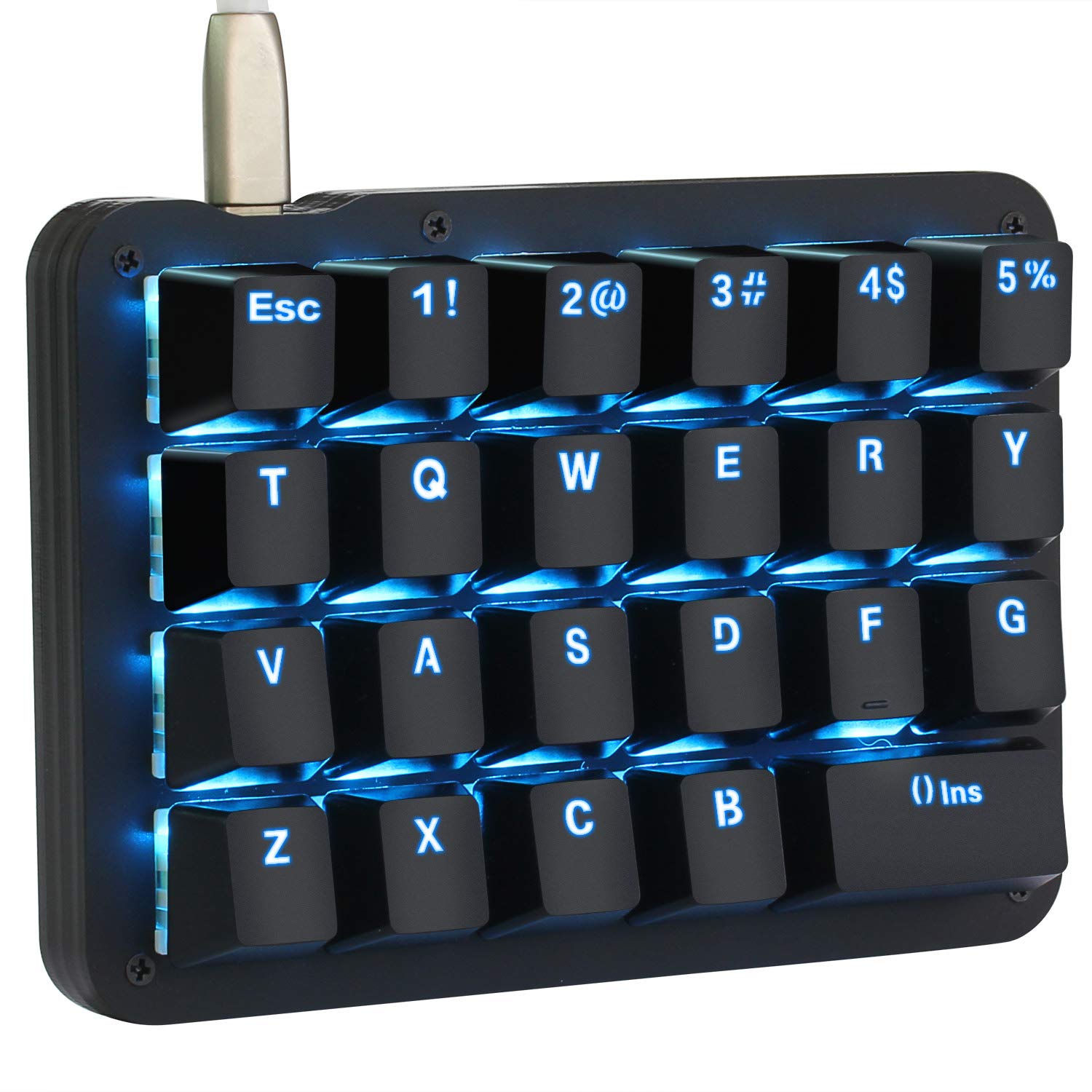

Koolertron Macro Gaming Mechanical Keyboard Customizable Fully Blue Mini Keyboard with Numeric Keypad and Shortcut Portable Wired Keyboard for Video чорний