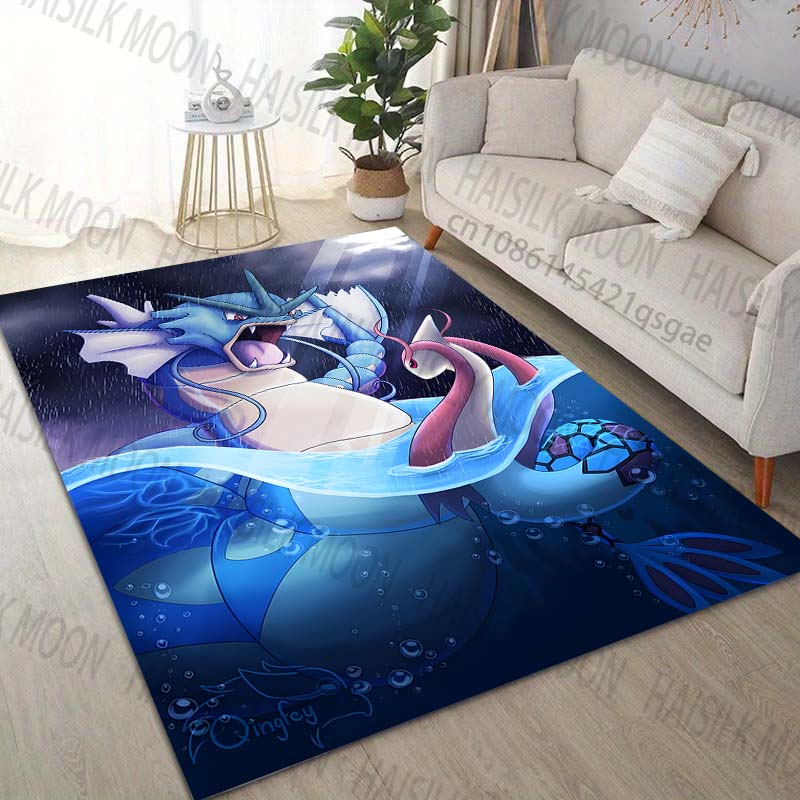 Japan Pokémon Gyarados Print Carpet for Living Room Bedroom Kid's Room Home Decor Area Rug Sofa Cloakroom Play Mat for Gifts