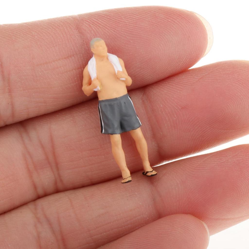 1:64 Scale Car Model Garage Figure Scenario Models for Race Medal People Old Man Locker