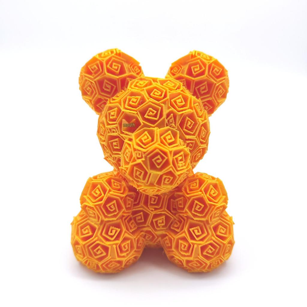 3D Printed Rose Bear Desktop Ornament - Valentine's Day or Birthday Gift Souvenir