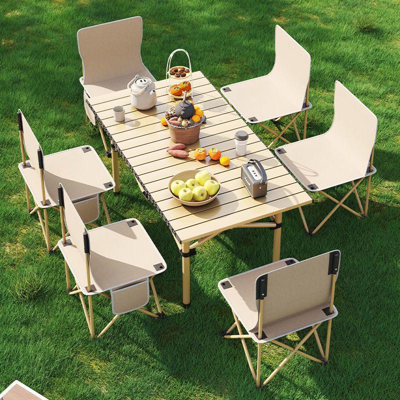 Adjustable Height Portable Folding Camping Table - Egg Roll Design
