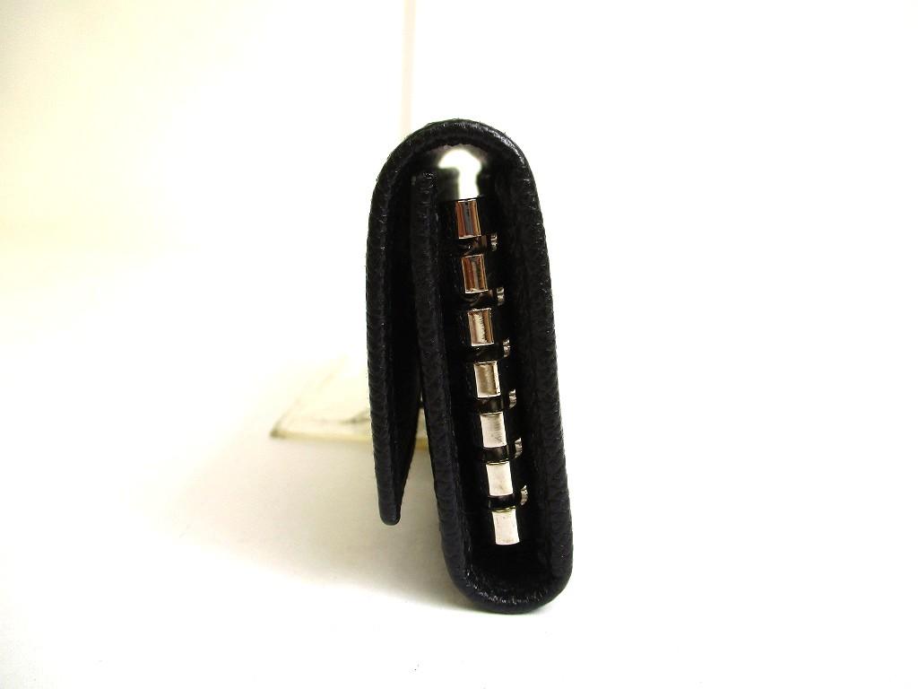 Authentic BVLGARI Black Leather Logo Clip 6 Pics Key Chain #a765  Refurbished