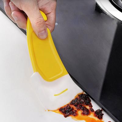 Kitchen Silicone Scraper for Pot Pan Bottom Cleaning, Heat-Resistant Flexible Spatula for Non-Stick Cookware