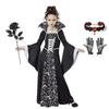 Girls Size 4-12Y Witch Cosplay Costume Black Color Cosplay Dress Gown  For Kids