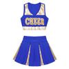 Girls Cheerleading Dance Set Patchwork Crop Top V Neck Letter Print with Elastic Waist Skirt