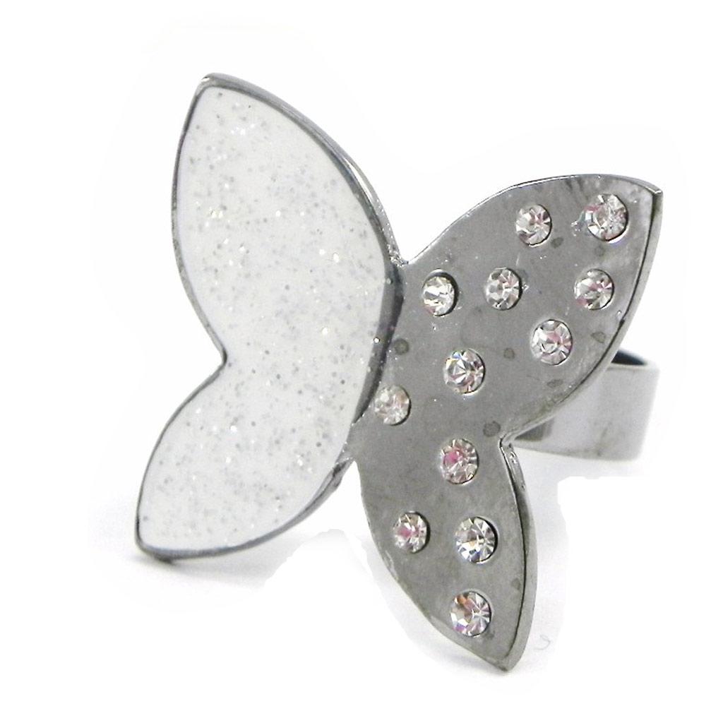 

NOA [I2118] - Дизайнерское кольцо Butterfly of Crystal серый