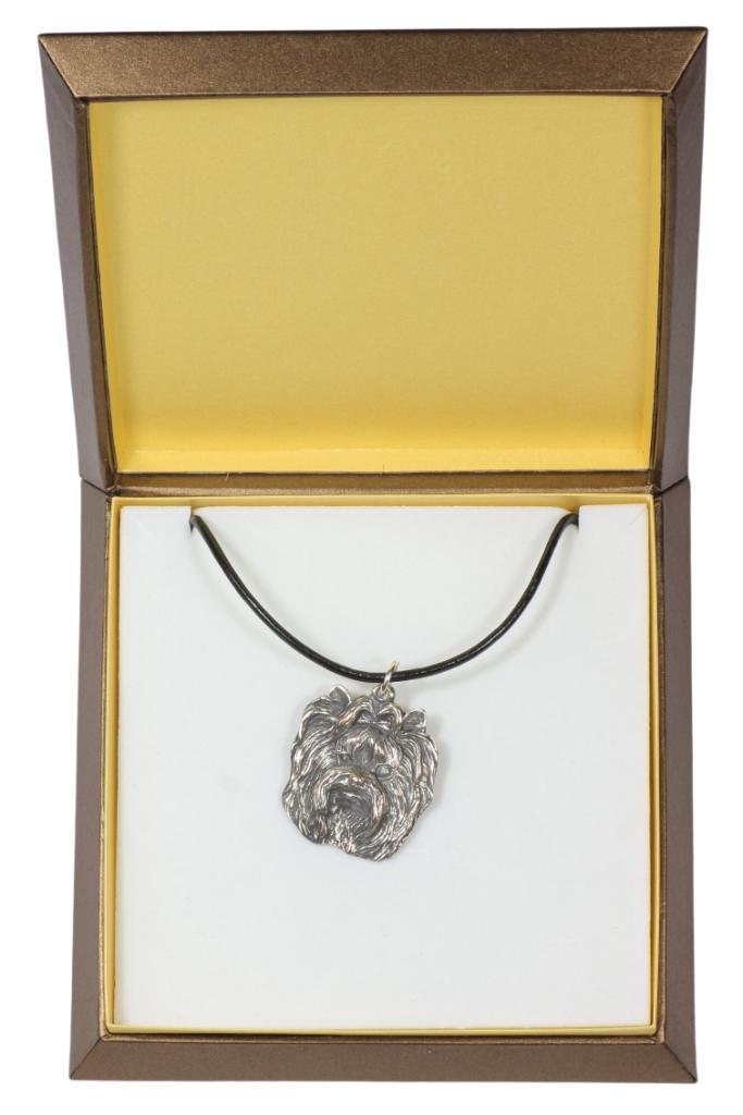 Yorkshire Terrier, Yorkie I - Dog necklace in gift box, silver-plated locket for dog fan, striking pendant by Art-Dog brand