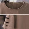 WTEMPO Women's Pure Cotton Round Neck Short Sleeve Large Size Spring and Summer Trend Loose Top Student T-shirt